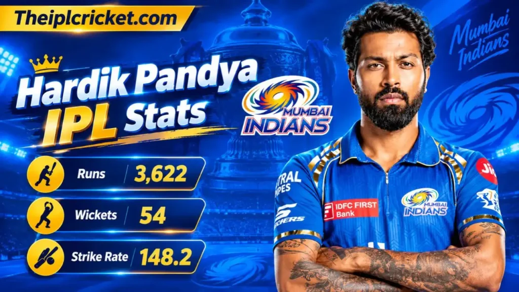 Hardik Pandya IPL Stats 2026: IPL Price, Runs, Average & Wickets
